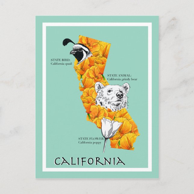 Postal Símbolos de California (Anverso)