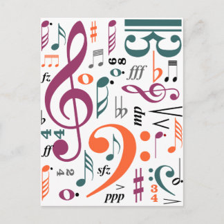 Postal Símbolos de la música