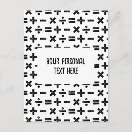 Postal Símbolos de matemáticas en blanco y negro Corta de