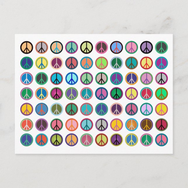 Postal Símbolos de paz en color (Anverso)