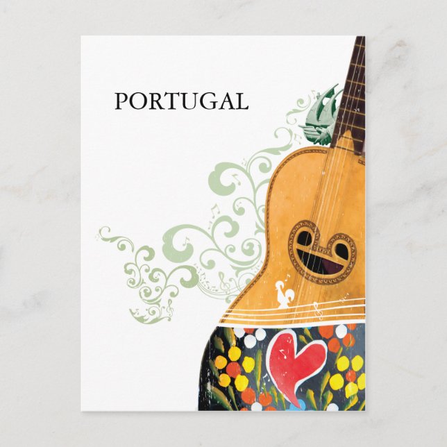 Postal Símbolos de Portugal - Guitarra portuguesa (Anverso)