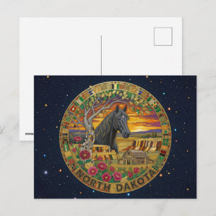 Postal Símbolos del estado de Dakota del Norte en EE. UU.
