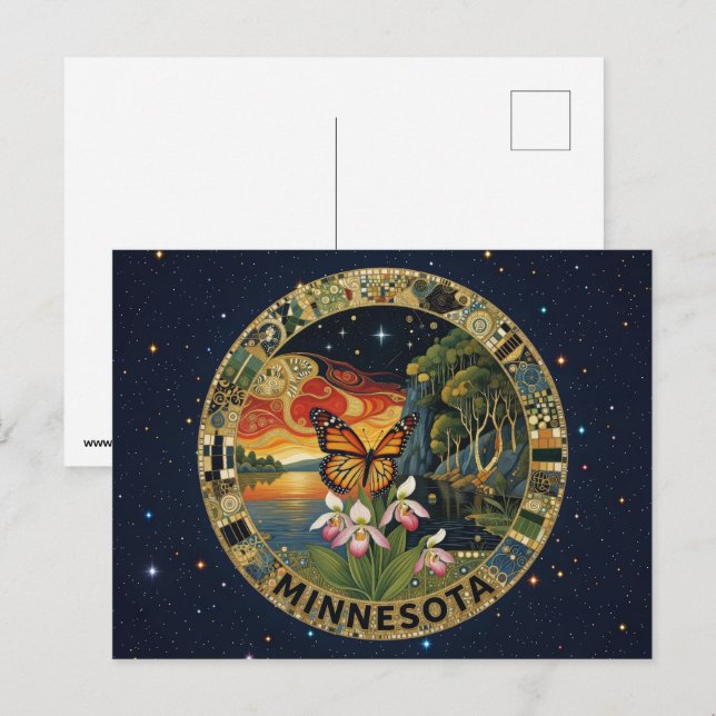 Postal Símbolos del estado de Minnesota de EE. UU. (Anverso / Reverso)