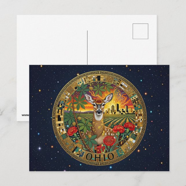 Postal Símbolos del estado de Ohio en EE. UU. (Anverso / Reverso)