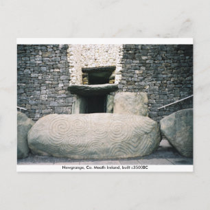 Postal Símbolos espirales, piedra angular, Newgrange, Irl
