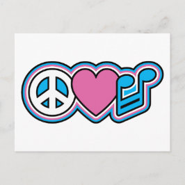 Postal Símbolos MUSICALES DE AMOR DE LA PAZ