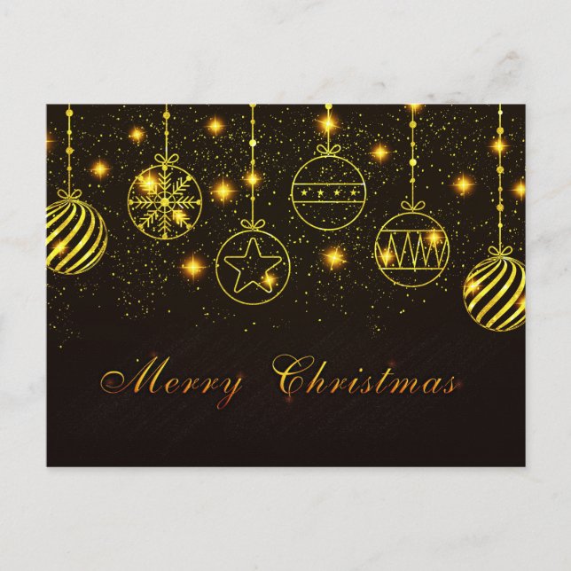 Postal Símbolos navideños brillantes (Anverso)