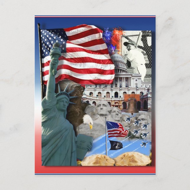 Postal Símbolos norteamericanos de Estados Unidos (Anverso)