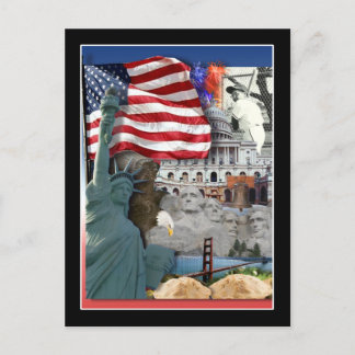 Postal Símbolos norteamericanos de Estados Unidos