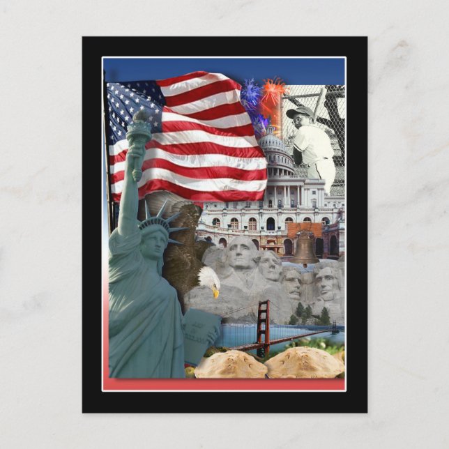 Postal Símbolos norteamericanos de Estados Unidos (Anverso)