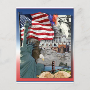 Postal Símbolos norteamericanos de Estados Unidos