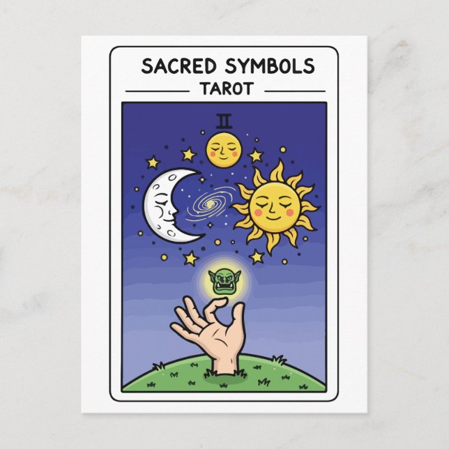 Postal Símbolos sagrados tarot (Anverso)