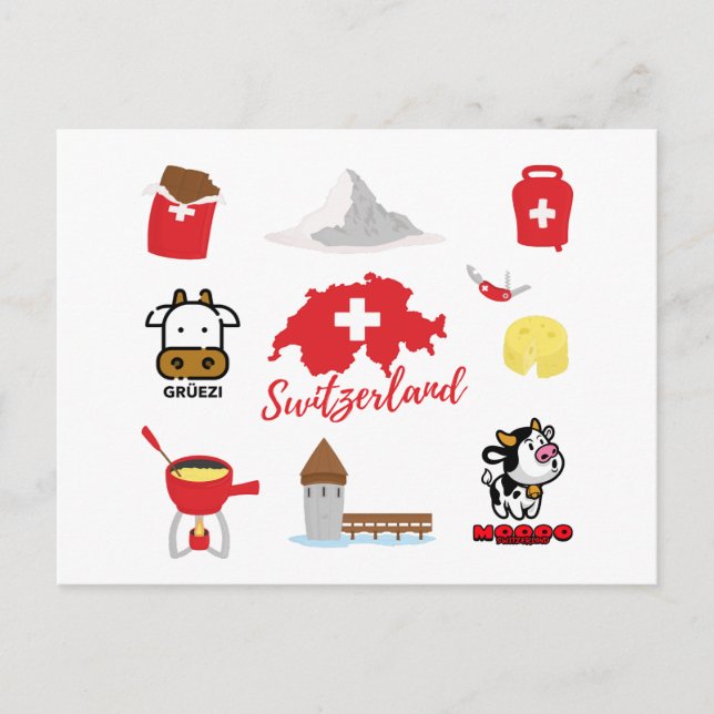 Postal Símbolos suizos (Anverso)