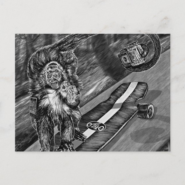 Postal Simeon Skateboard Selfie (Anverso)
