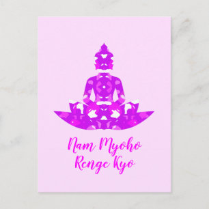 Postal Simetría espiritual rosa y blanca Lotus Yoga