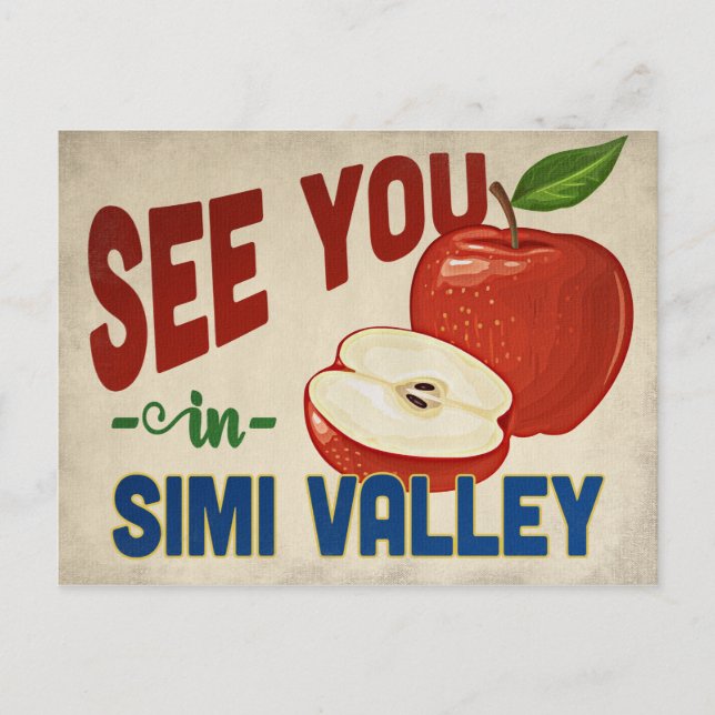 Postal Simi Valley California Apple - Viajes de época (Anverso)