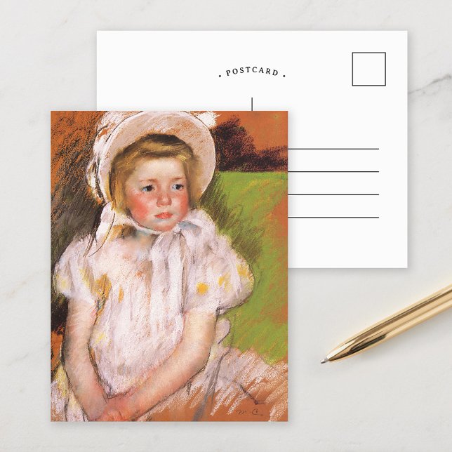 Postal Simone en un bonnet blanco | Mary Cassatt (Subido por el creador)