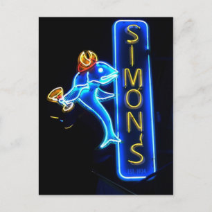 Postal Simons Gorgeous Neon Rótulo Post Card Card