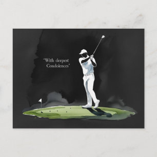 Postal Simpatía de golf “Con más sinceras condolencias.”