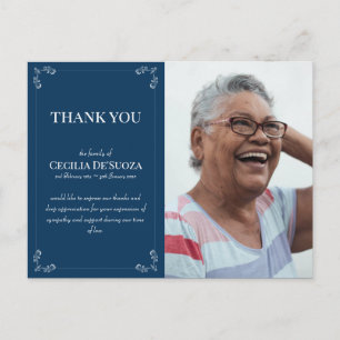 Postal Simpatía Foto Personalizada Funeral Agradecimiento