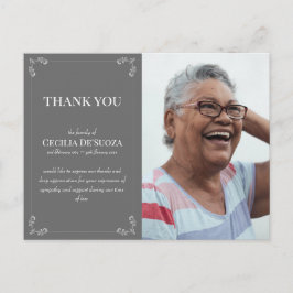Postal Simpatía Foto Personalizada Funeral Gracias Gris