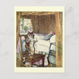 Postal Simpkin el gato sirve té - Beatrix Potter