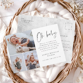 Postal Simple 3 Foto Oh Bebé Gracias