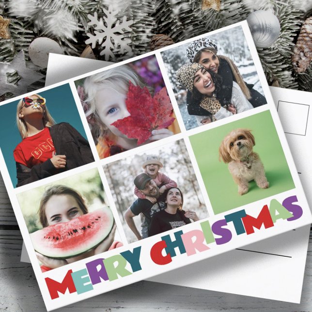 Postal Simple 6 Insta Collage de fotos Feliz Navidad (Subido por el creador)
