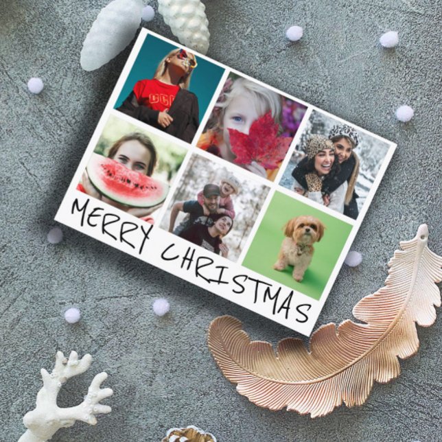 Postal Simple 6 Insta Collage de fotos Feliz Navidad (Subido por el creador)