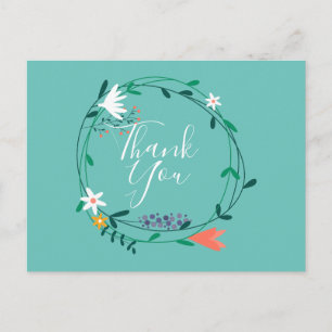 Postal Simple Agradecimiento Empresarial de Guirnalda Flo
