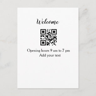 Postal Simple apertura de bienvenida código de barras QR