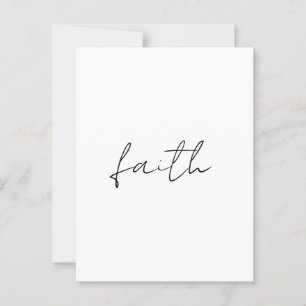 Postal Simple Black White Hand Written Faith Art