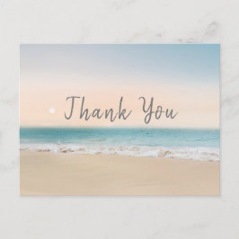 Postal Simple Boda Beach Gracias Postcard