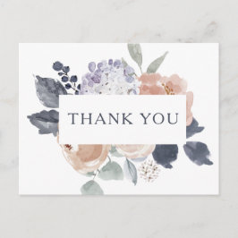 Postal Simple Boda floral Rústica Gracias Postcard
