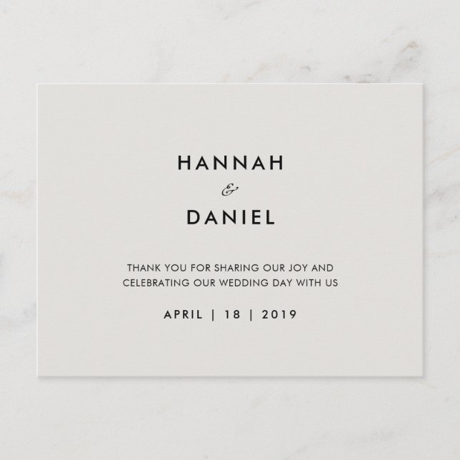 Postal Simple Boda Gracias (Anverso)