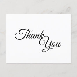 Postal Simple caligrafía en blanco y negro gracias