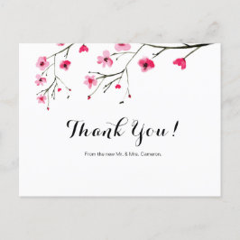 Postal Simple Cerezo en flor Gracias Boda