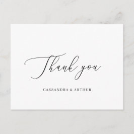Postal Simple Classic Elegant Wedding Gracias