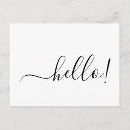 Postal Simple Classic Hello Postcard with Clean White Des