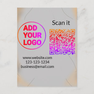 Postal Simple código qr minimalista agregar logo escanear