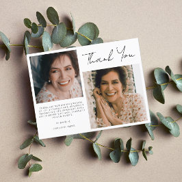 Postal Simple Dos Fotografías Simpatía Funeral Gracias