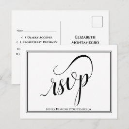 Postal Simple elegante boda caligráfica RSVP