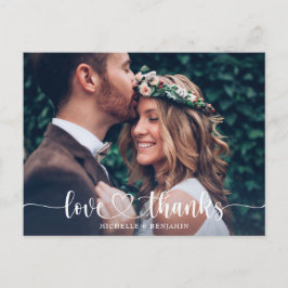 Postal Simple Elegante Boda Gracias Postcard