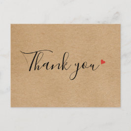 Postal Simple escritura rústica negocio agradecido