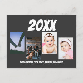 Postal Simple Feliz Año Nuevo Cuatro Foto Personalizada