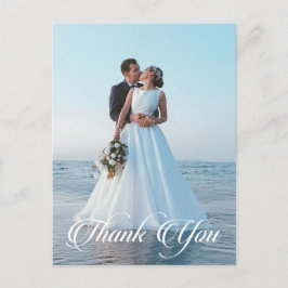 Postal Simple Foto de Boda Agrega tu Saludo Gracias