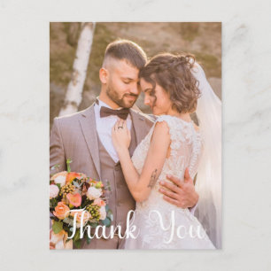 Postal Simple foto de boda Agrega tu saludo Gracias 