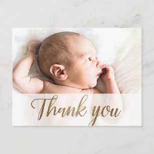 Postal Simple Gracias Personalizado de guiones de oro Fot