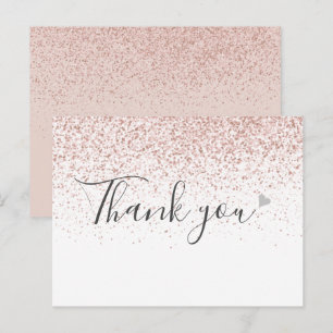 Postal Simple guión de negocios Rose Gold Gracias 