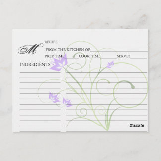 Postal Simple Lavender Swirly Swirly Recetales